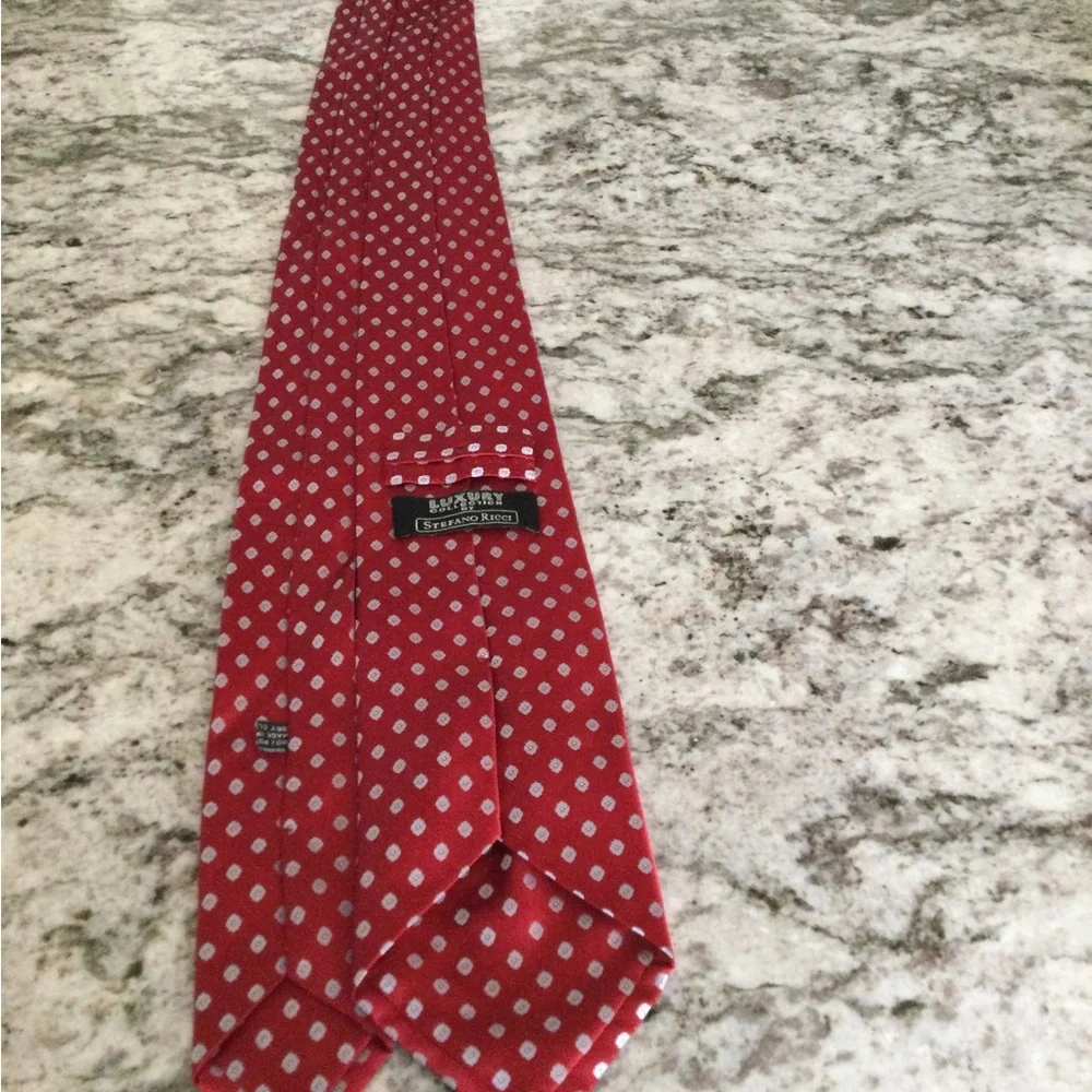 Stafford Red Polka Dot Silk Tie